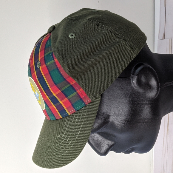 Official Uniform FLEXFFIT Cap for Webelos Cub Scout Green Plaid S/M - Picture 4 of 9